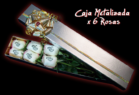 caja de rosas con foto